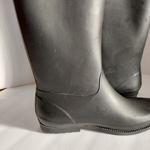 EUC Tommy Hilfiger Women's Coree Rain Boots Rubber Red Knit Fabric lined  Size9 - Picture 10 of 10